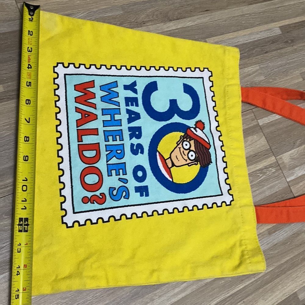 Where's Waldo Yellow Tote Canvas Bag 30 Years Of Wher… Gem